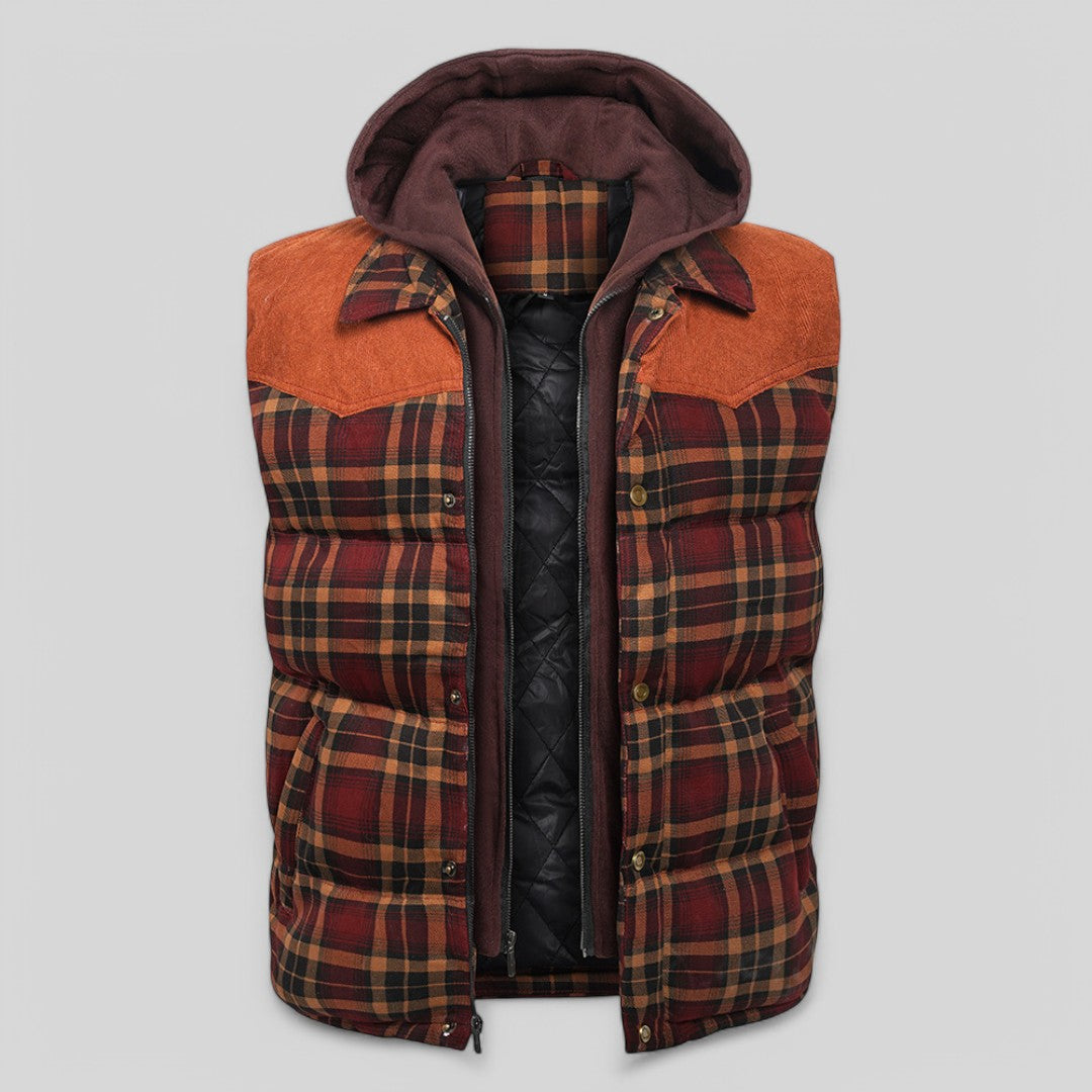 Outdoor Hooded Vest Lightweight Cotton Polyester Multi-Pocket