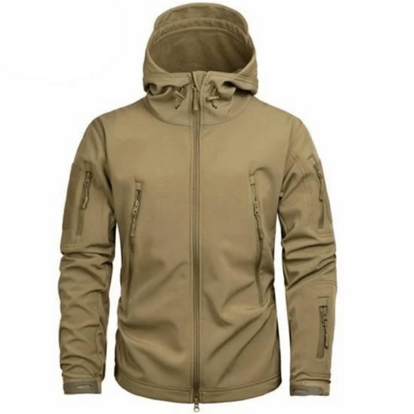 Outdoor Jacket Hooded Weather Resistant Multiple Pockets