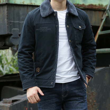 Outdoor Jacket Windproof Cotton Lined Deep Pockets