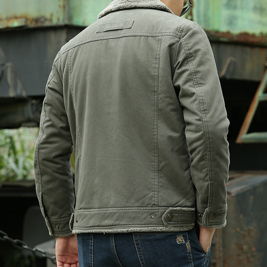 Outdoor Jacket Windproof Cotton Lined Deep Pockets