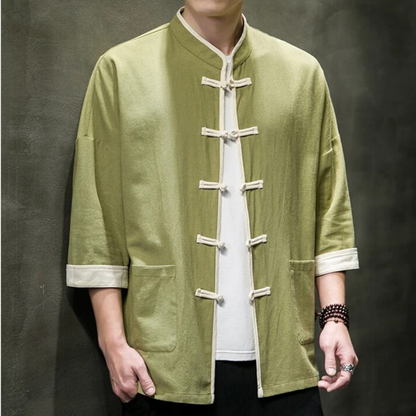 Overshirt Japanese Cotton Linen Blend Lightweight