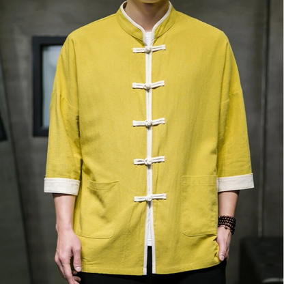 Overshirt Japanese Cotton Linen Blend Lightweight