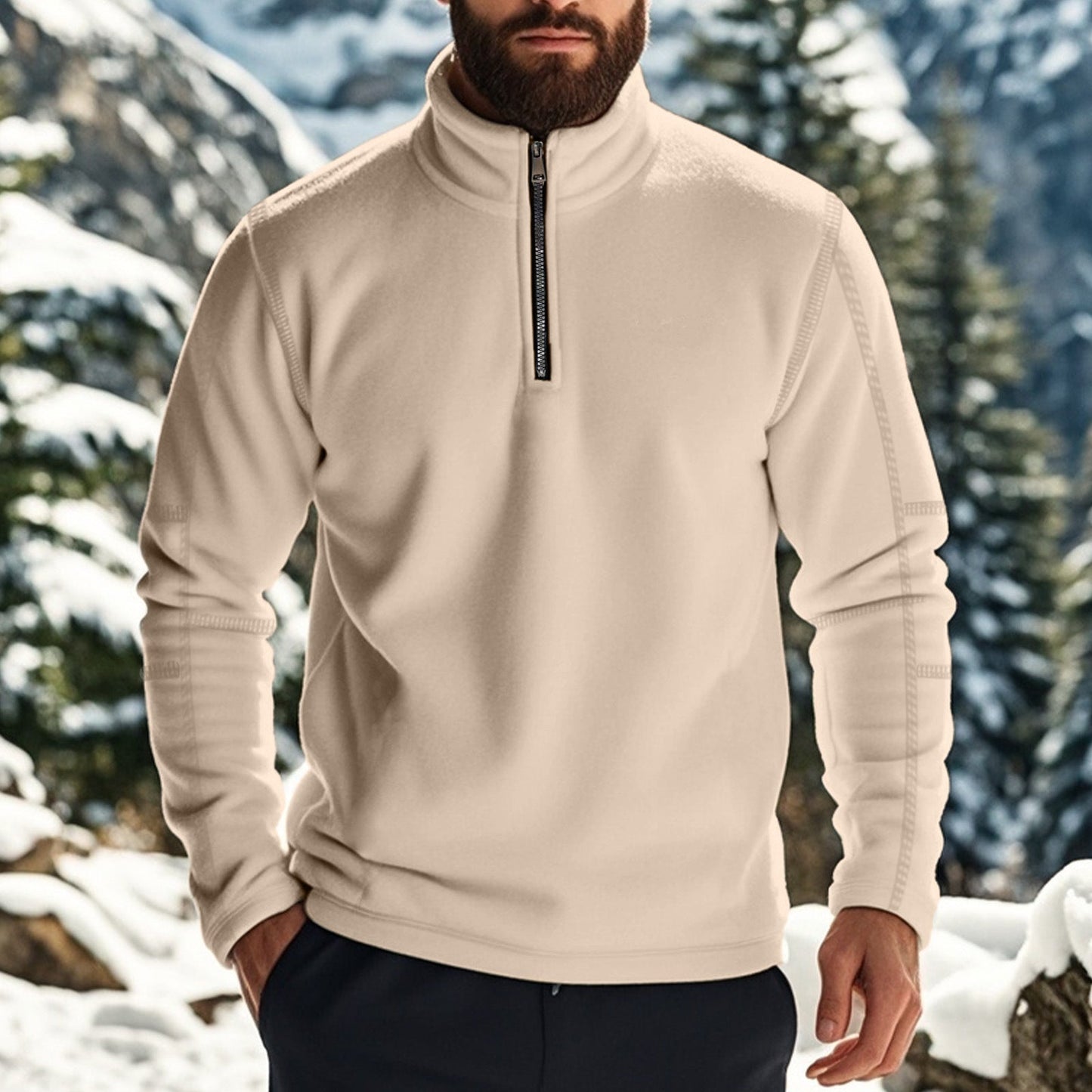 Polar Fleece Pullover Half Zip Tailored Fit