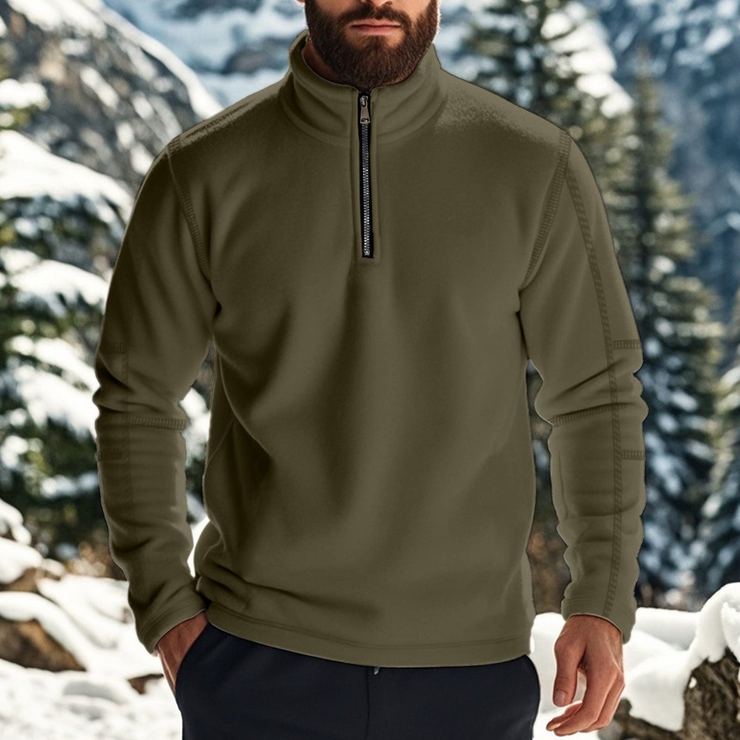 Polar Fleece Pullover Half Zip Tailored Fit