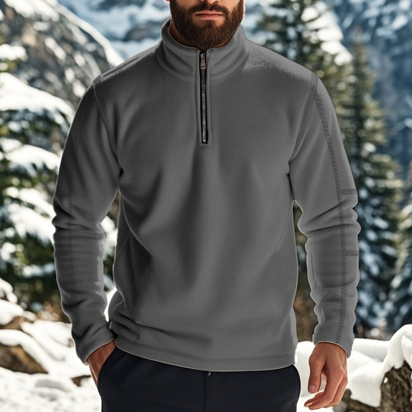 Polar Fleece Pullover Half Zip Tailored Fit