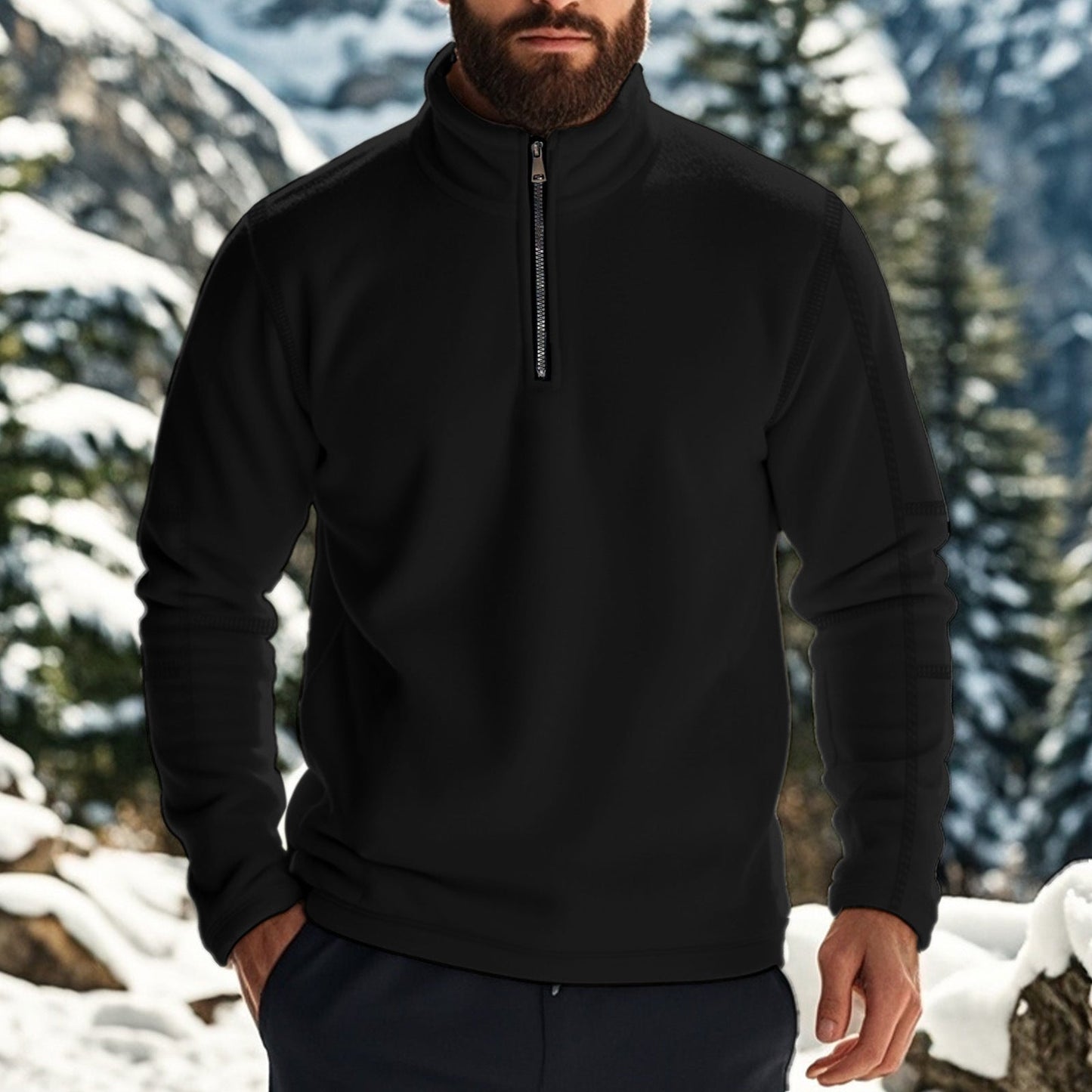 Polar Fleece Pullover Half Zip Tailored Fit