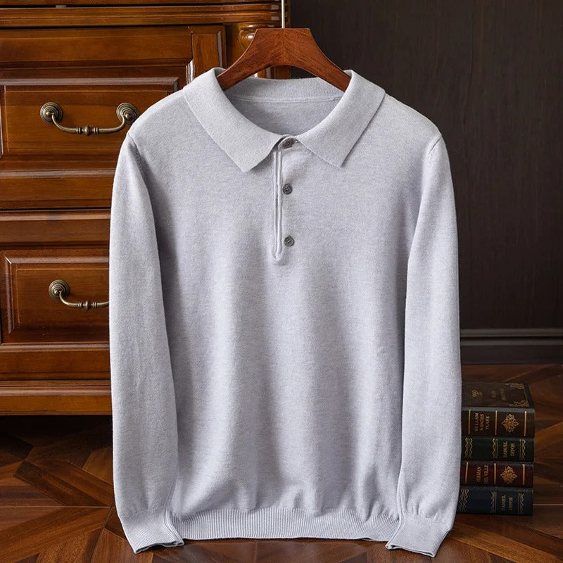 Polo Shirt Rambouillet Wool Long Sleeve