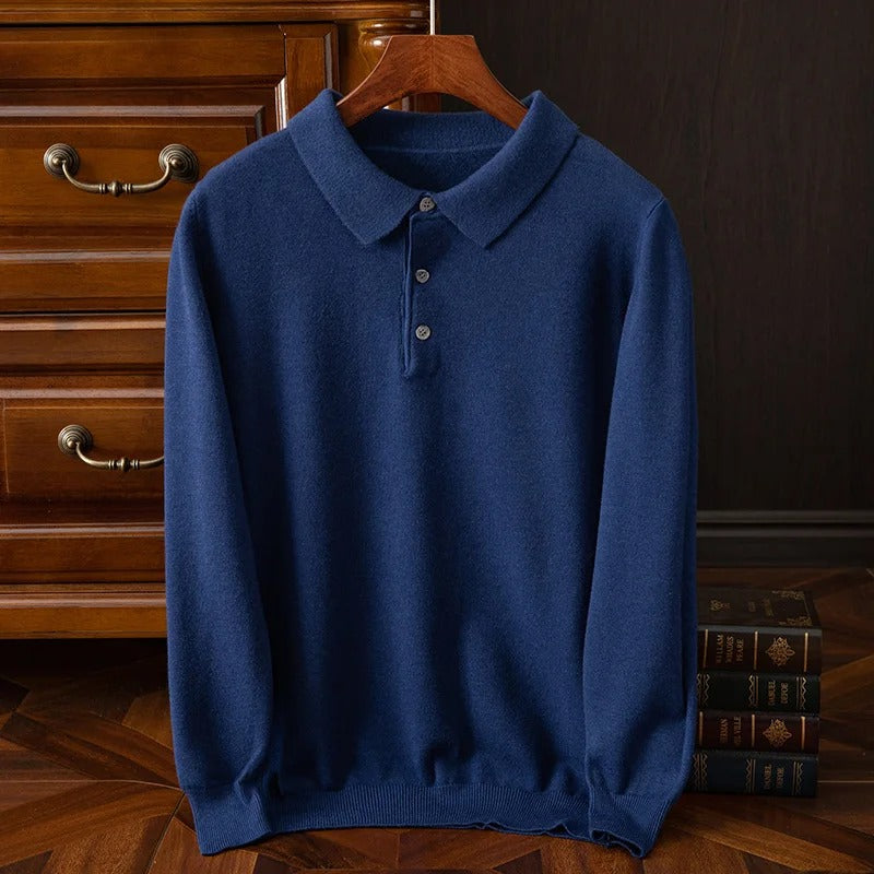 Polo Shirt Rambouillet Wool Long Sleeve