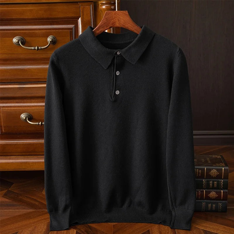 Polo Shirt Rambouillet Wool Long Sleeve