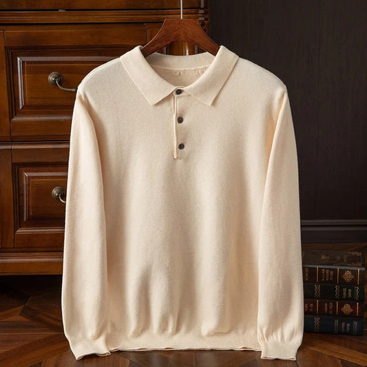 Polo Shirt Rambouillet Wool Long Sleeve