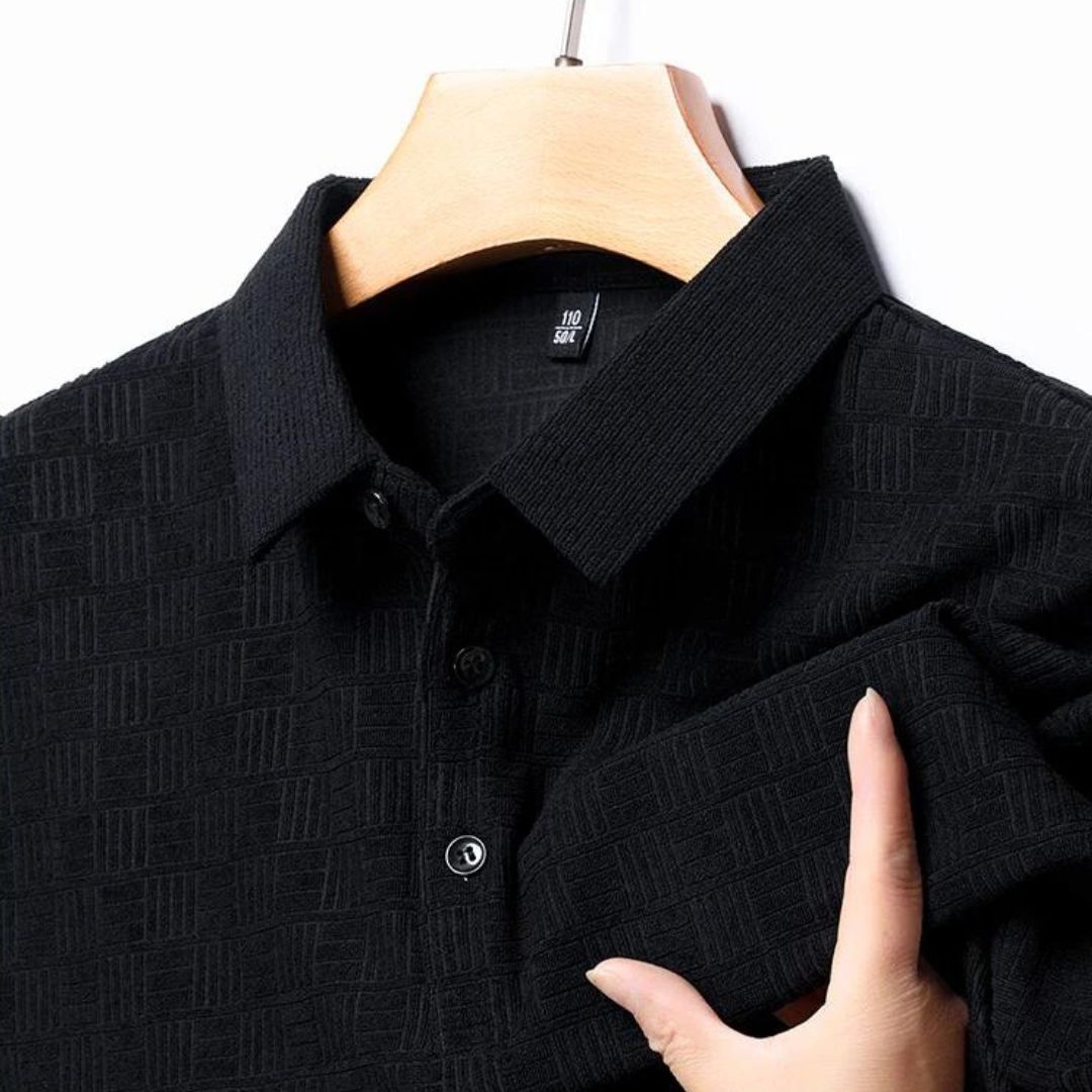 Polo Shirt Textured Grid