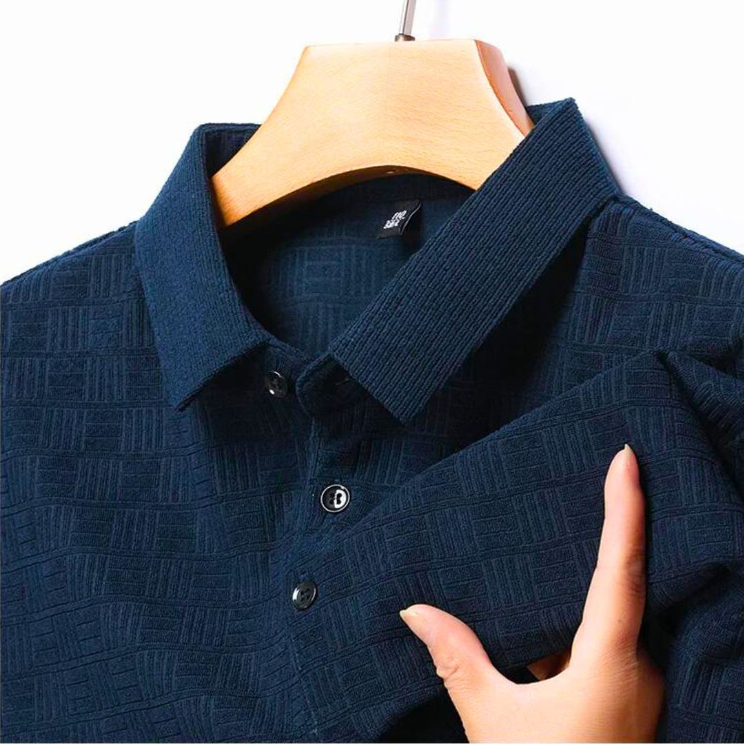 Polo Shirt Textured Grid