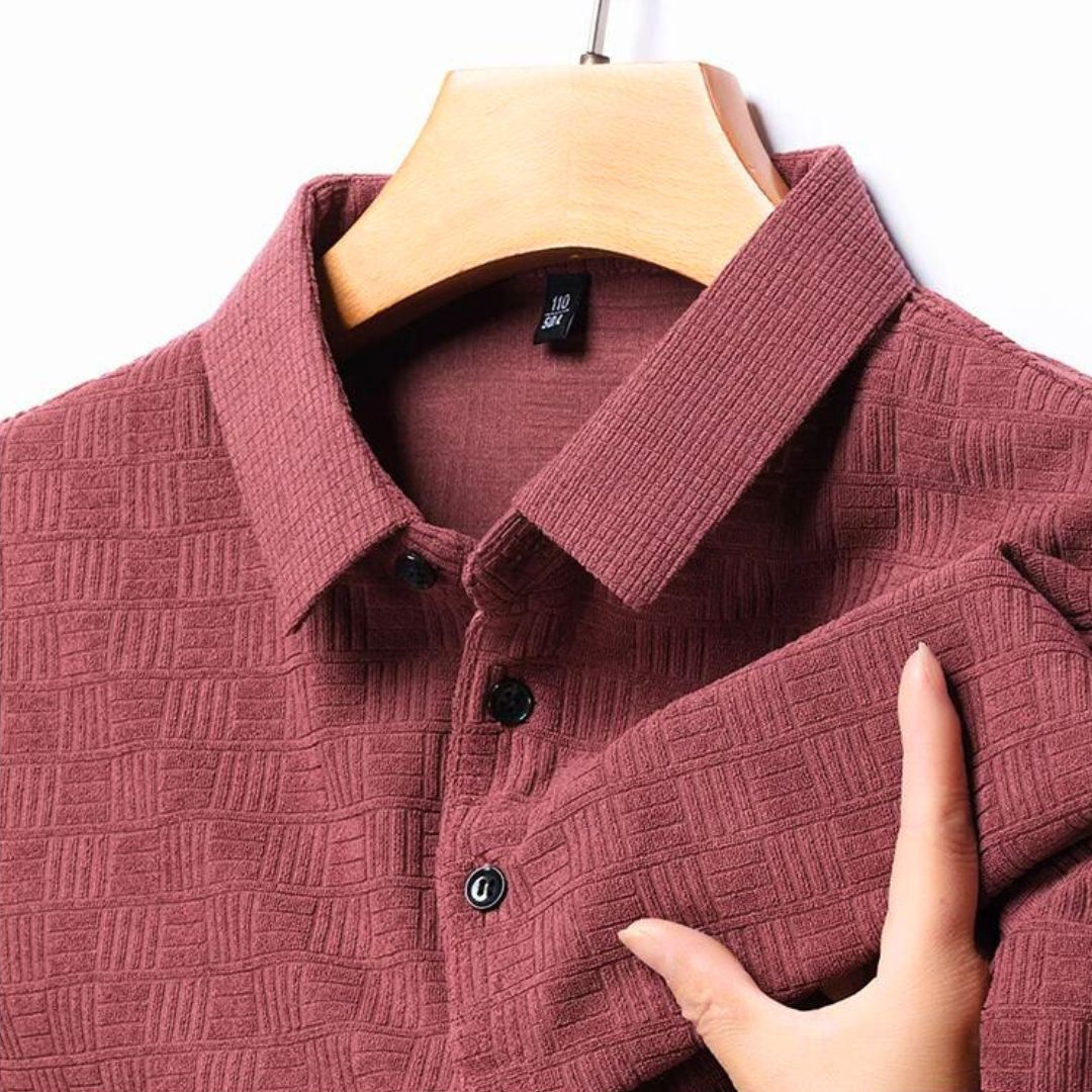 Polo Shirt Textured Grid