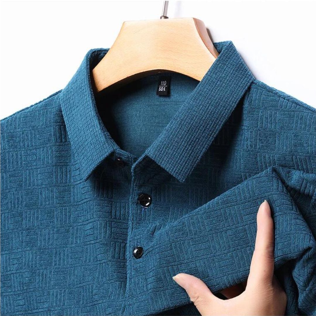 Polo Shirt Textured Grid