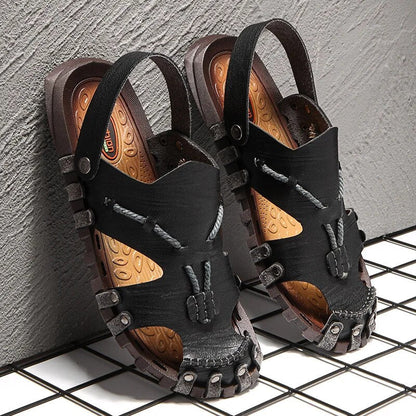 Sandals Mens Genuine Leather Tribal Comfort Insole