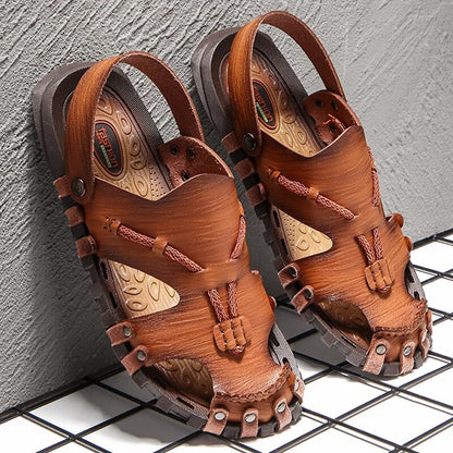 Sandals Mens Genuine Leather Tribal Comfort Insole