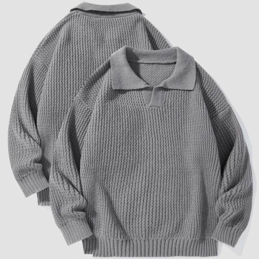 Shirt Collared Waffle Knit Relaxed Fit