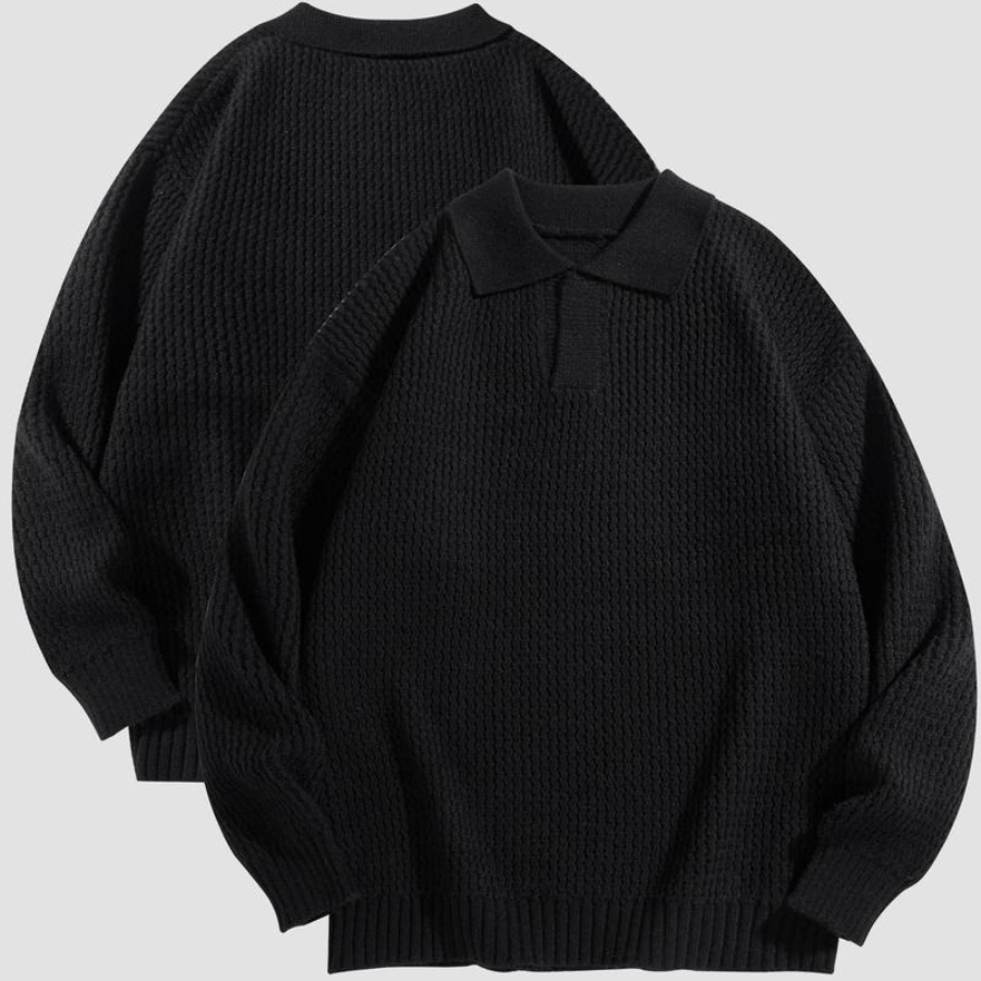 Shirt Collared Waffle Knit Relaxed Fit