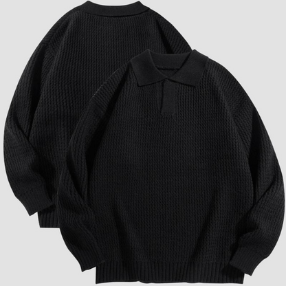 Shirt Collared Waffle Knit Relaxed Fit