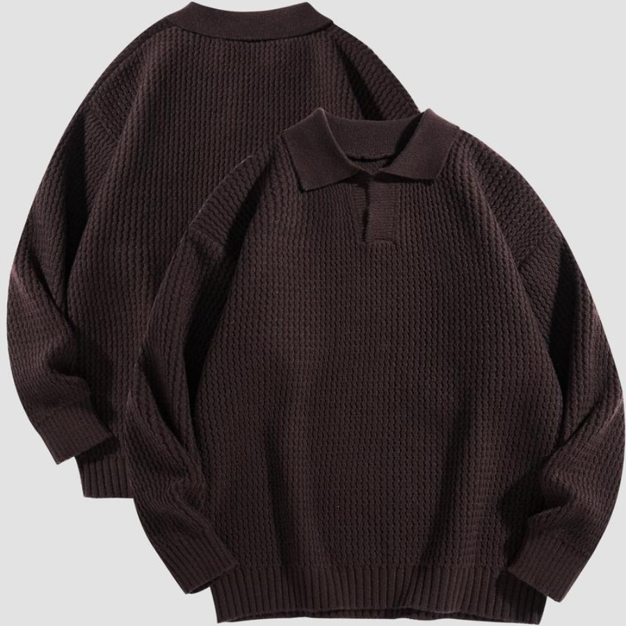 Shirt Collared Waffle Knit Relaxed Fit