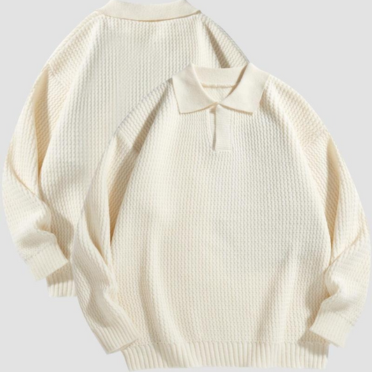 Shirt Collared Waffle Knit Relaxed Fit