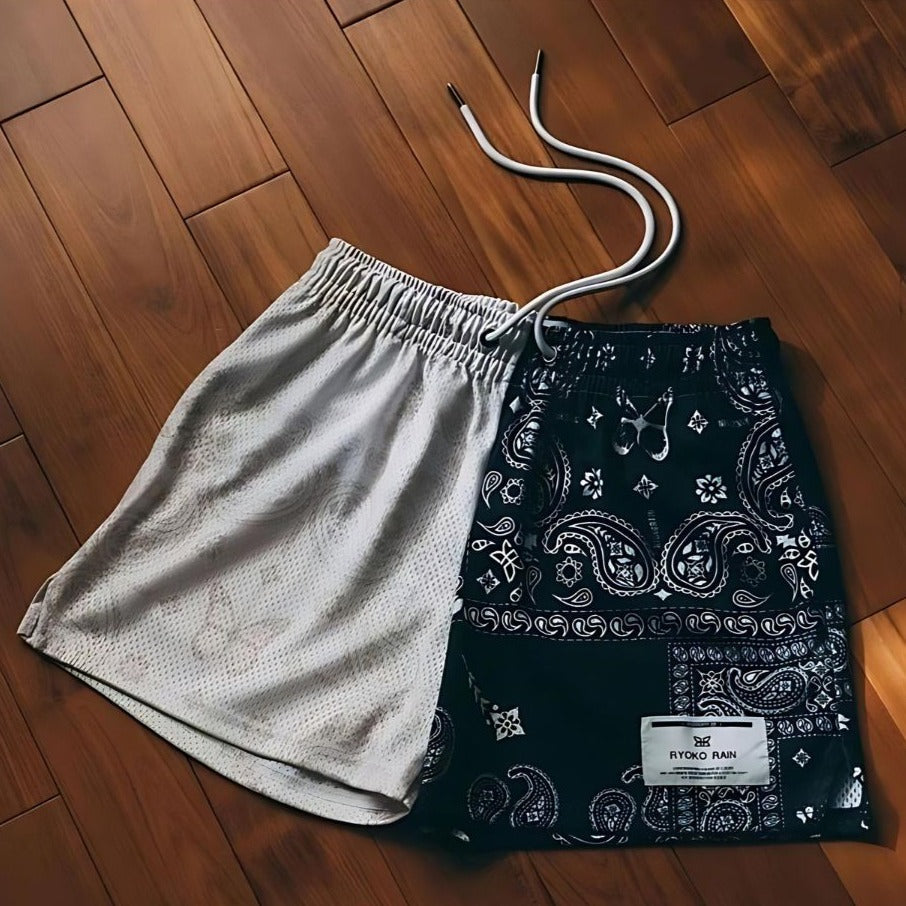 Shorts Two Tone Paisley Quick Dry