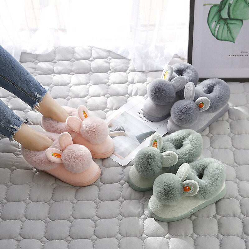 Slippers Rabbit Ear Thick Non Slip Sole