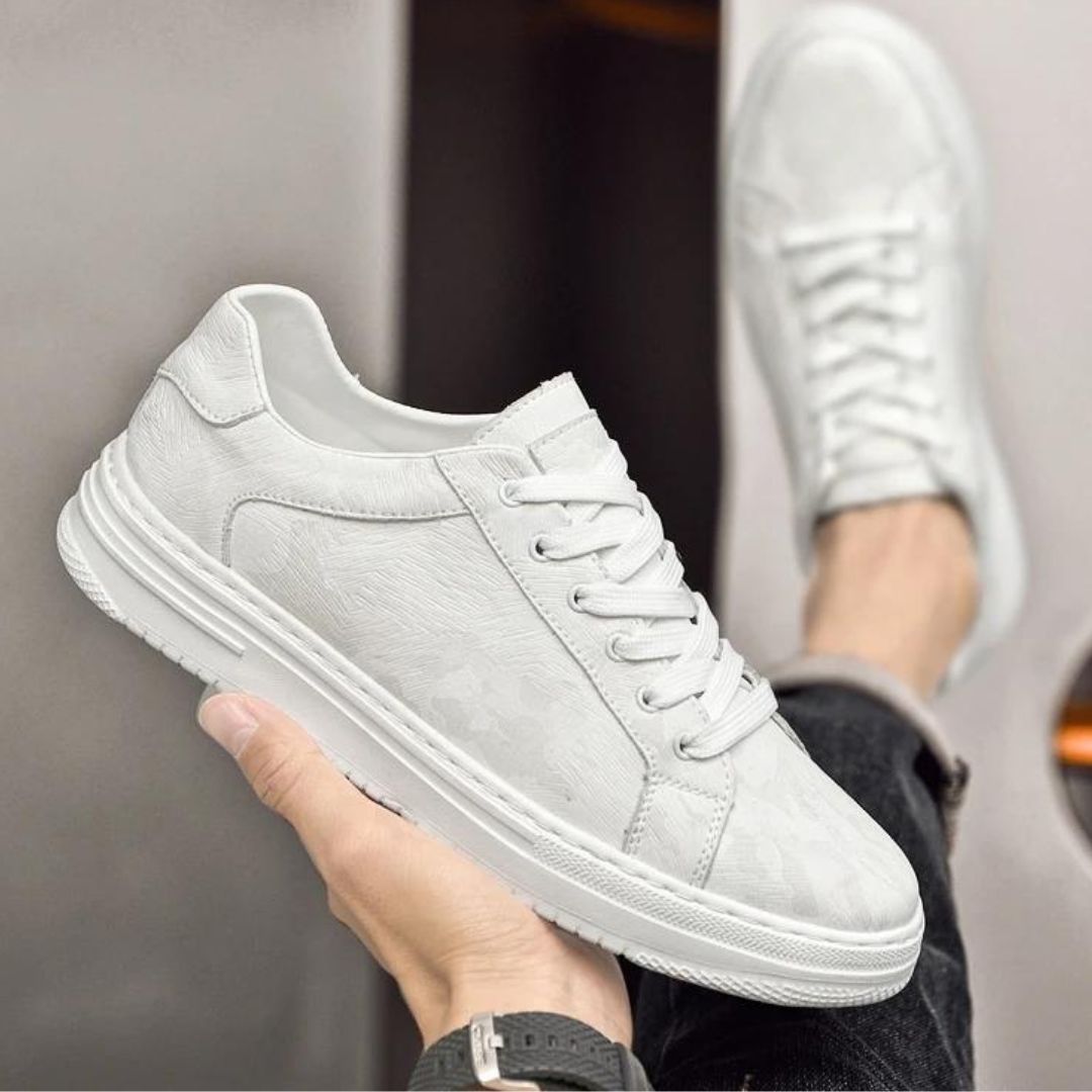 Sneakers Handcrafted Leather Minimalist Textured Camo