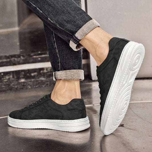 Sneakers Handcrafted Leather Minimalist Textured Camo