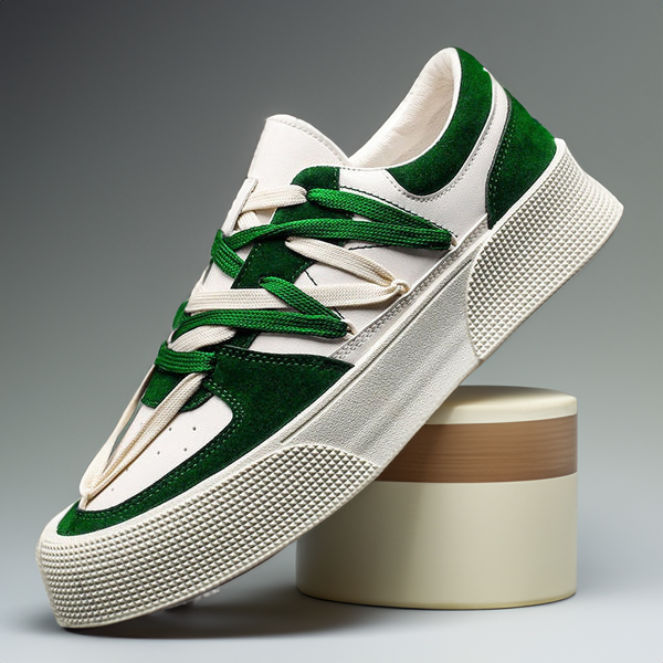 Sneakers Perforated Vegan Textured Leather Platform