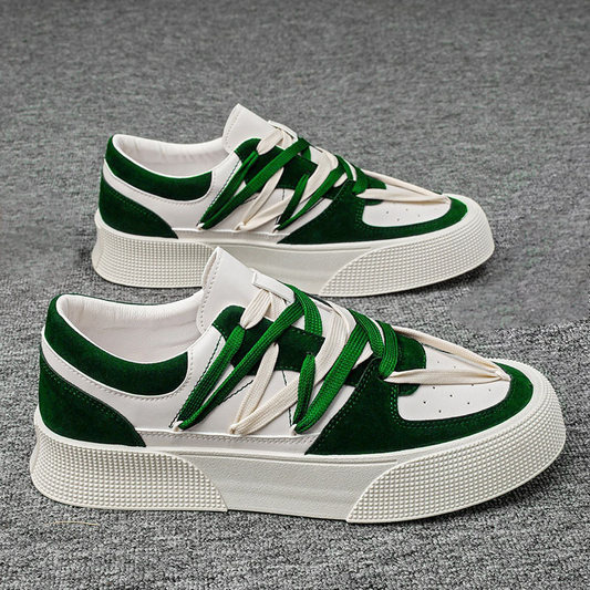 Sneakers Perforated Vegan Textured Leather Platform
