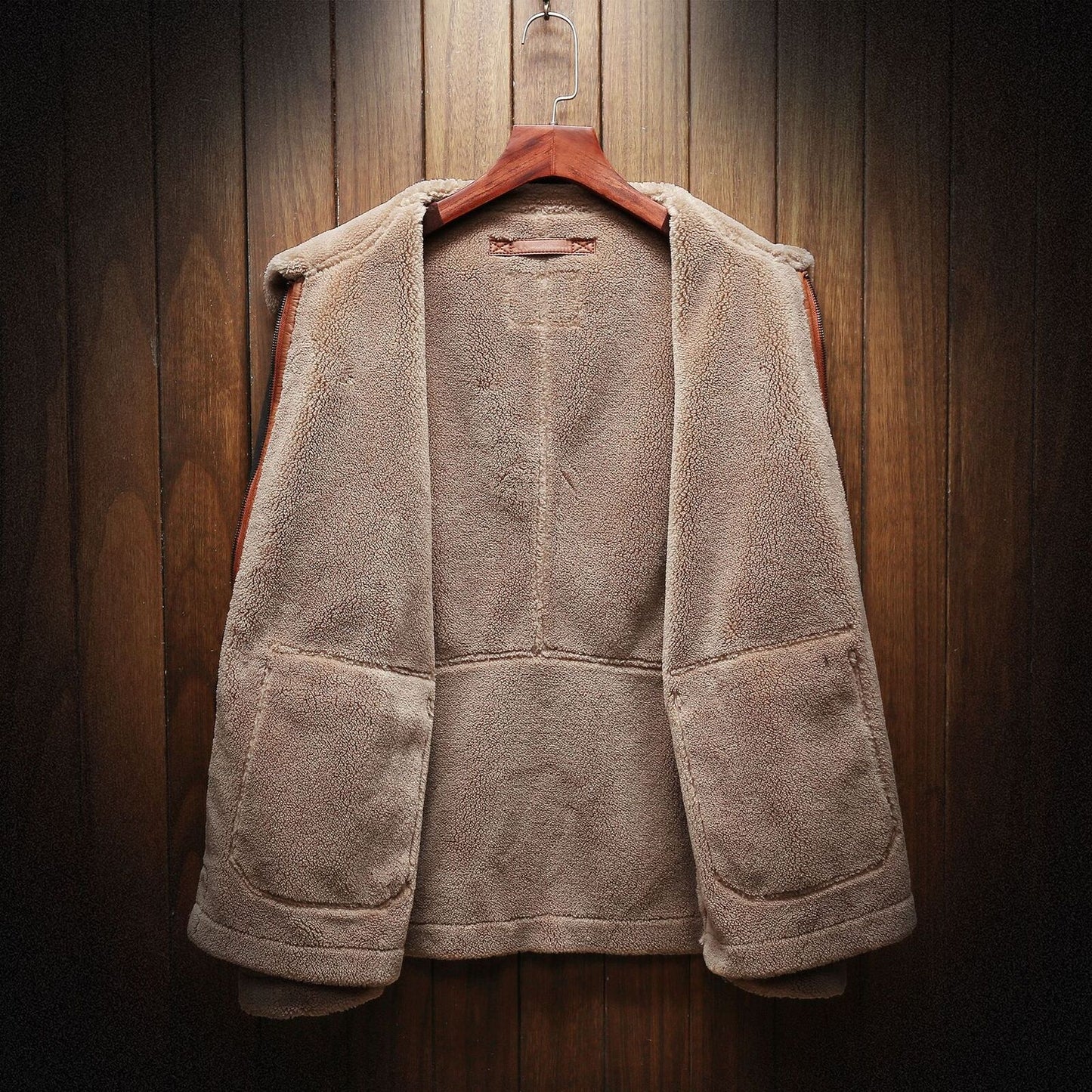 Suede Jacket Vintage Hand Burnished Fleece Lined
