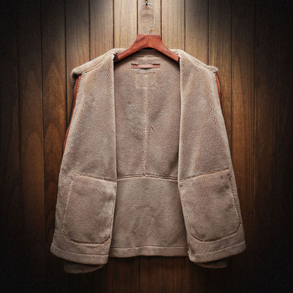 Suede Jacket Vintage Hand Burnished Fleece Lined
