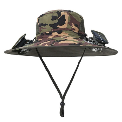 Sun Hat With Detachable Solar Fan Units