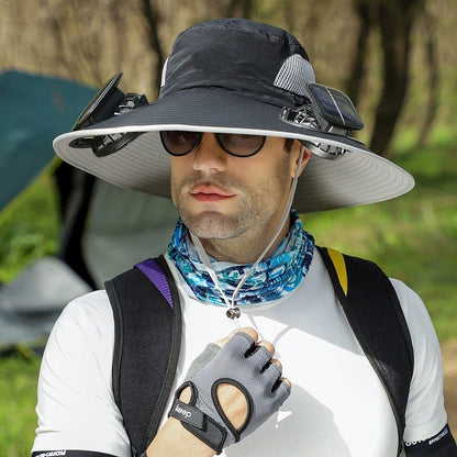 Sun Hat With Detachable Solar Fan Units
