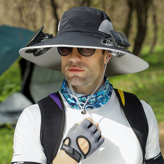 Sun Hat With Detachable Solar Fan Units