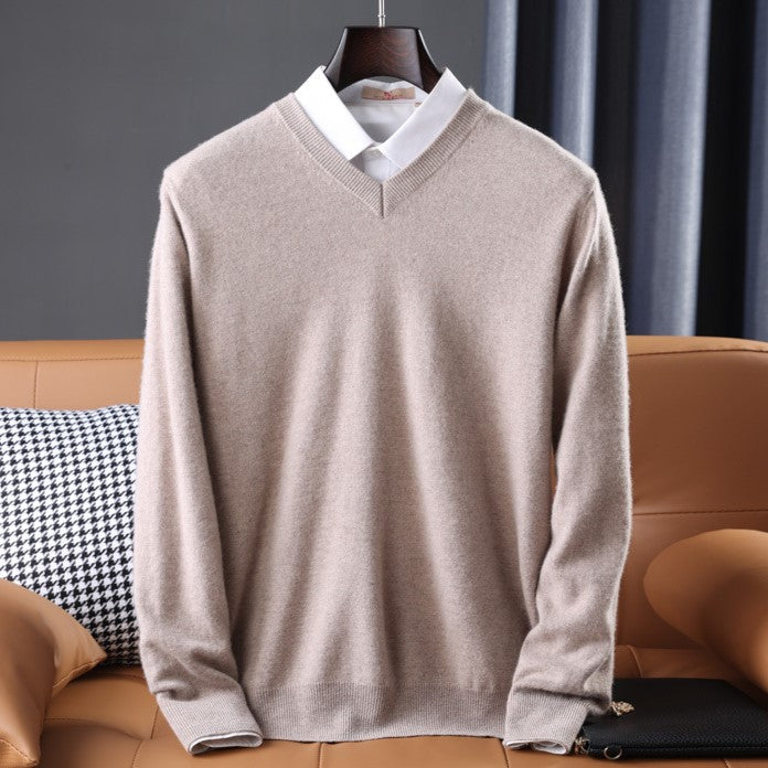 Sweater Cashmere V-Neck Ultra Soft Precision Fit