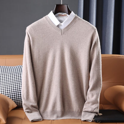 Sweater Cashmere V-Neck Ultra Soft Precision Fit