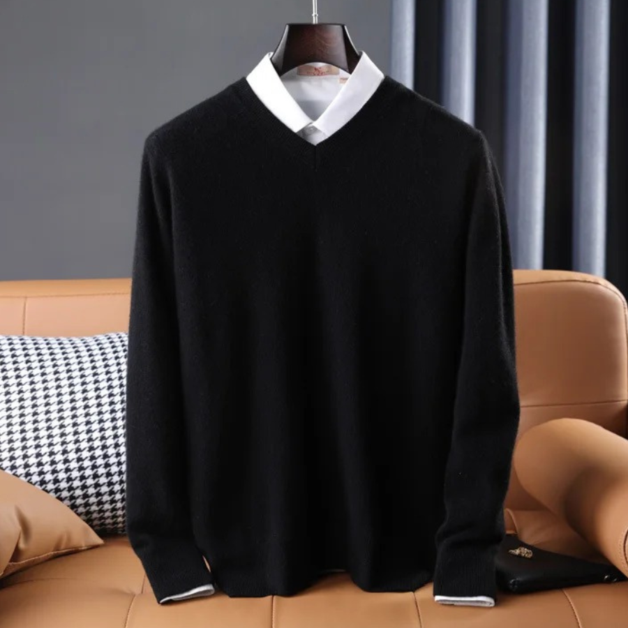 Sweater Cashmere V-Neck Ultra Soft Precision Fit