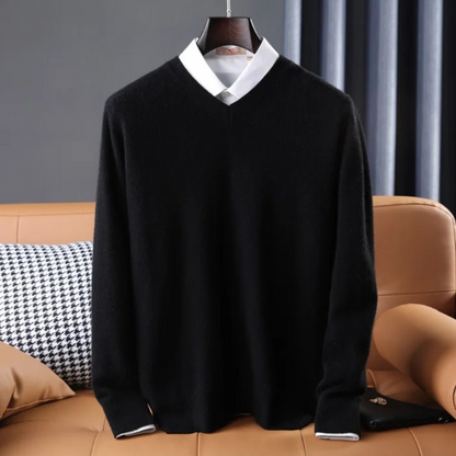 Sweater Cashmere V-Neck Ultra Soft Precision Fit