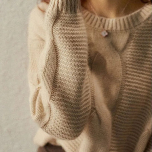 Sweater Hand Knit Ultra Soft Cotton Patterned
