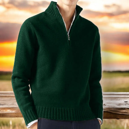Sweater Quarter Zip Cashmere Blend