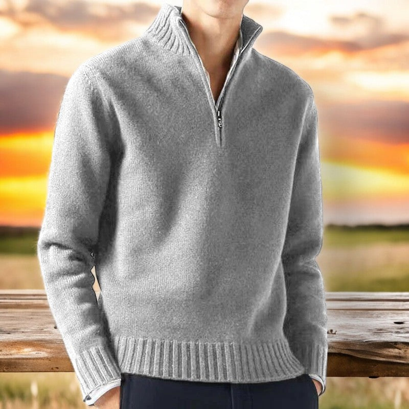 Sweater Quarter Zip Cashmere Blend