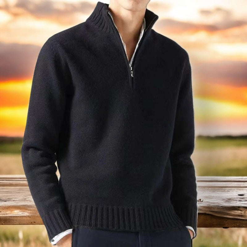 Sweater Quarter Zip Cashmere Blend