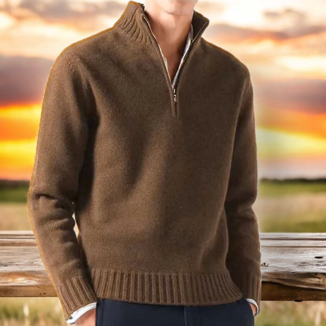 Sweater Quarter Zip Cashmere Blend