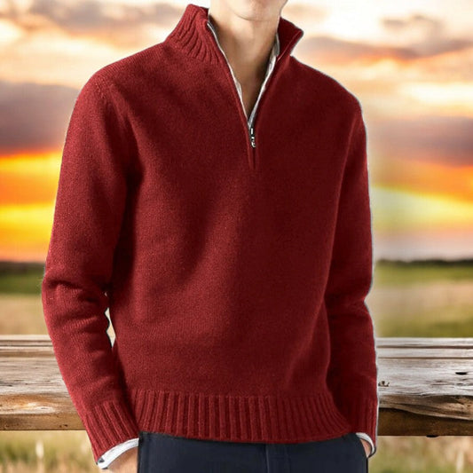 Sweater Quarter Zip Cashmere Blend