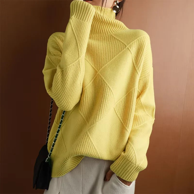 Sweater Women's Cashmere Turtleneck Relaxed Fit