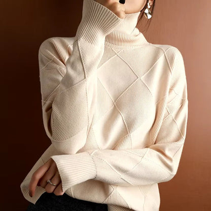 Sweater Women's Cashmere Turtleneck Relaxed Fit