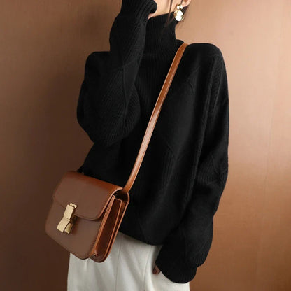Sweater Women's Cashmere Turtleneck Relaxed Fit