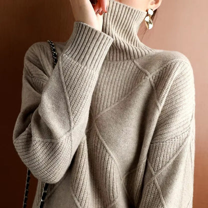 Sweater Women's Cashmere Turtleneck Relaxed Fit